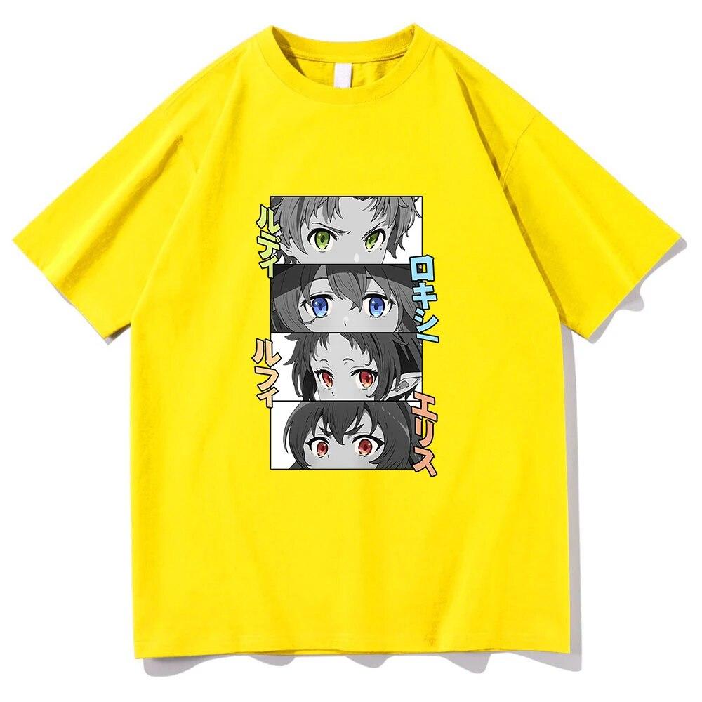 Mushoku Tensei T Shirt Unisex Harajuku Graphic Kawaii Rudeus Sylphiette Tshirt Unisex Anime Unisexga Cartoon Casual Cotton Tees Shirts Unisex