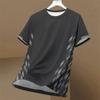 Einfaches 3D-gedrucktes Lauf-T-Shirt für Herren, Sommer-T-Shirt mit kurzen Ärmeln, atmungsaktives Fitness-T-Shirt, Outdoor-Sportbekleidung, Herrenbekleidung