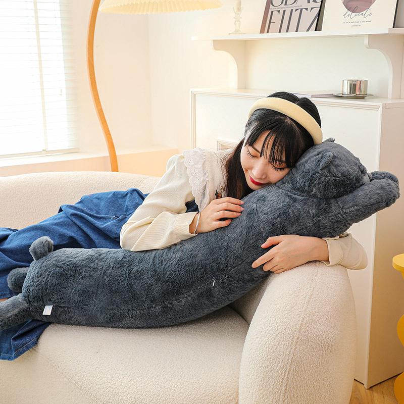 1pcs Long Strip Pillow Brutalist Home Lazy Blue Cat Pillow Men and Women Sleeping Leg Pillow Home Sofa Waist Pillow