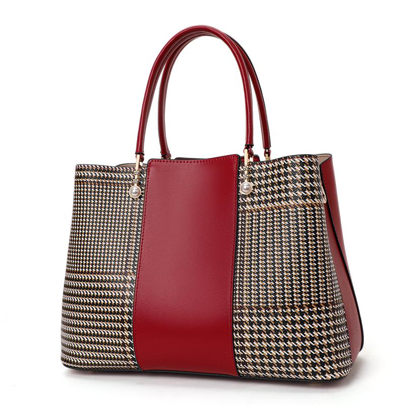 New Women's Handbag 2024 Large Capacity Commuting Versatile Cowhide Shoulder Bag Mom's Bag