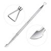 New Dual-ended Stainless Steel UV Gel Clean Stick Cuticle Pusher Nail Polish Remover Triangle Rod