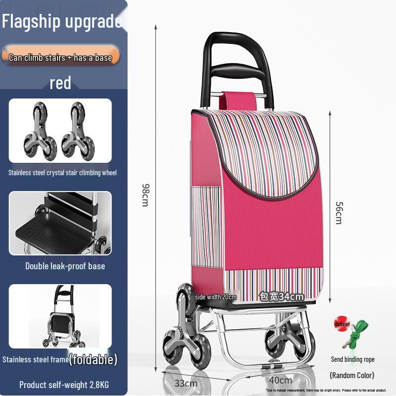 Lightweight Folding Shopping Cart for Home, Travel & Stairs - Portable Trolley for Elderly