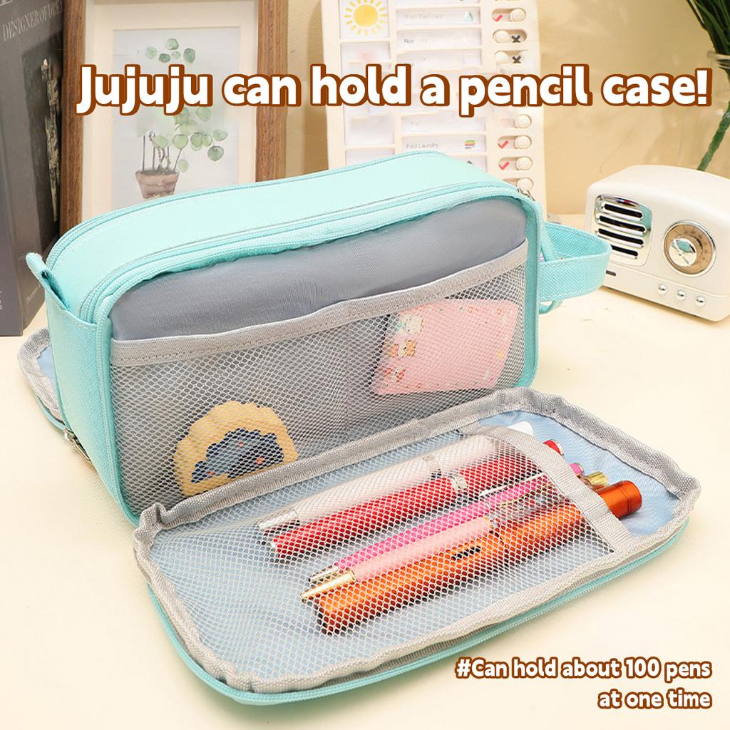 Kawaii Portable Pencil Case Large Capacity Ins Stationery Storage Bag Multifunctional Pen Box School Office Supplies Stationery