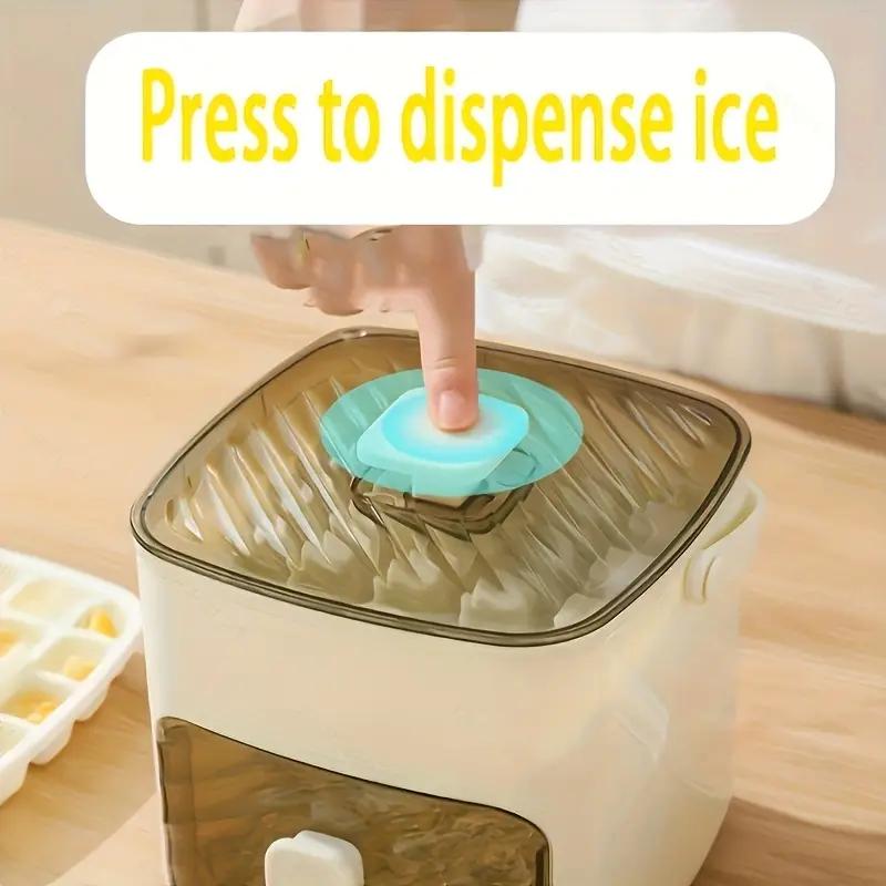 1pc 48Grid Press Type Double Layer Large Capacity Ice Cube Maker Durable Plastic ConstructionPerfect for Water,Kitchen Accessory