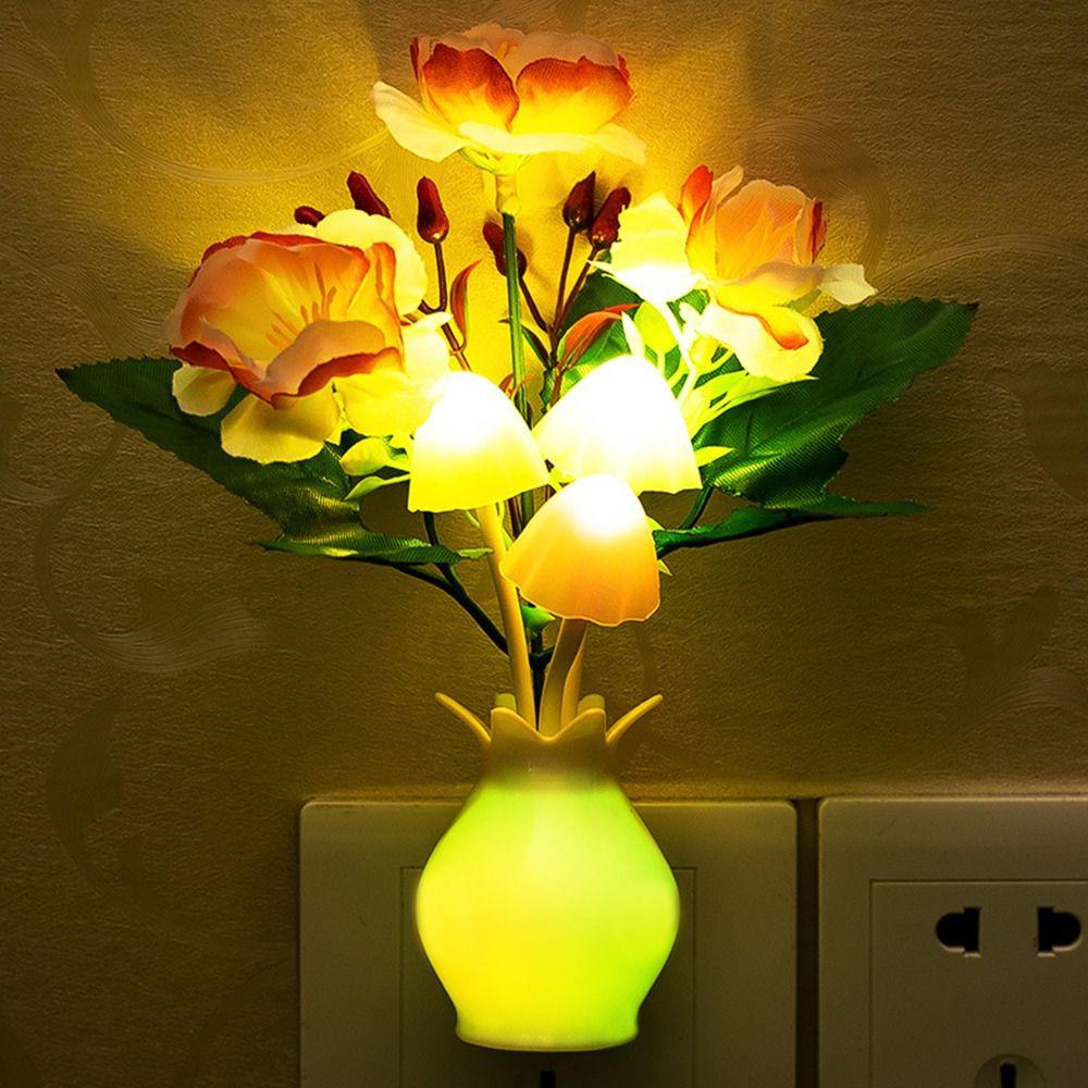 3D Light Rose Floral Lamp Colorful Little Night Light Pomegranate Bottle LED Mushroom Night Lights