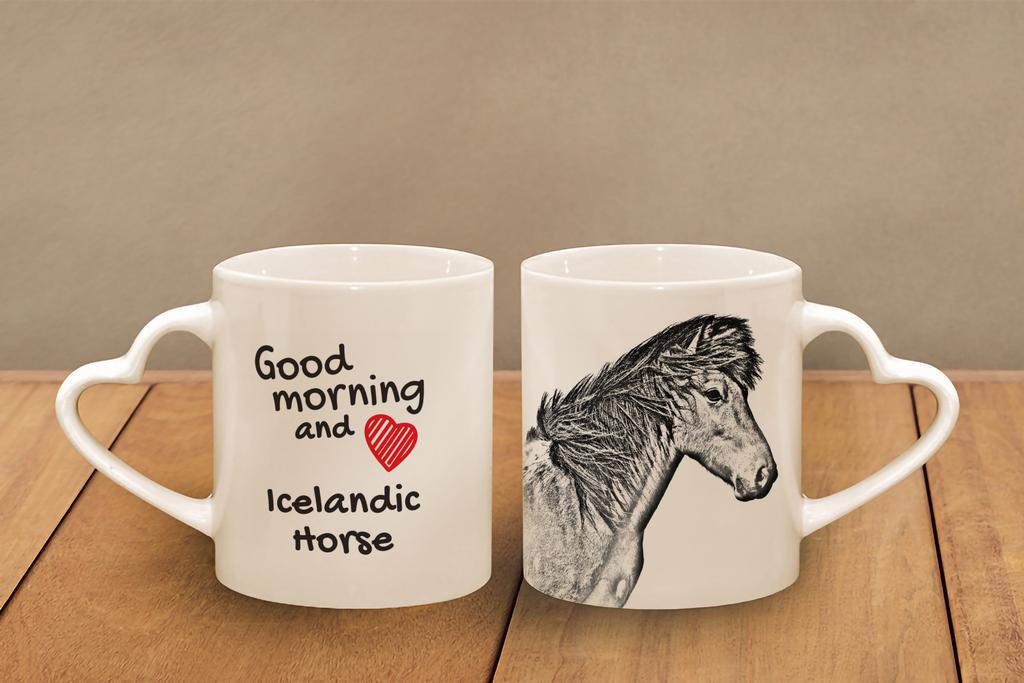 Icelandic Horse - Cup with a Horse, a Cute Cup with a Heart-shaped Handle, a Universal Gift from the Art-Dog Brand
