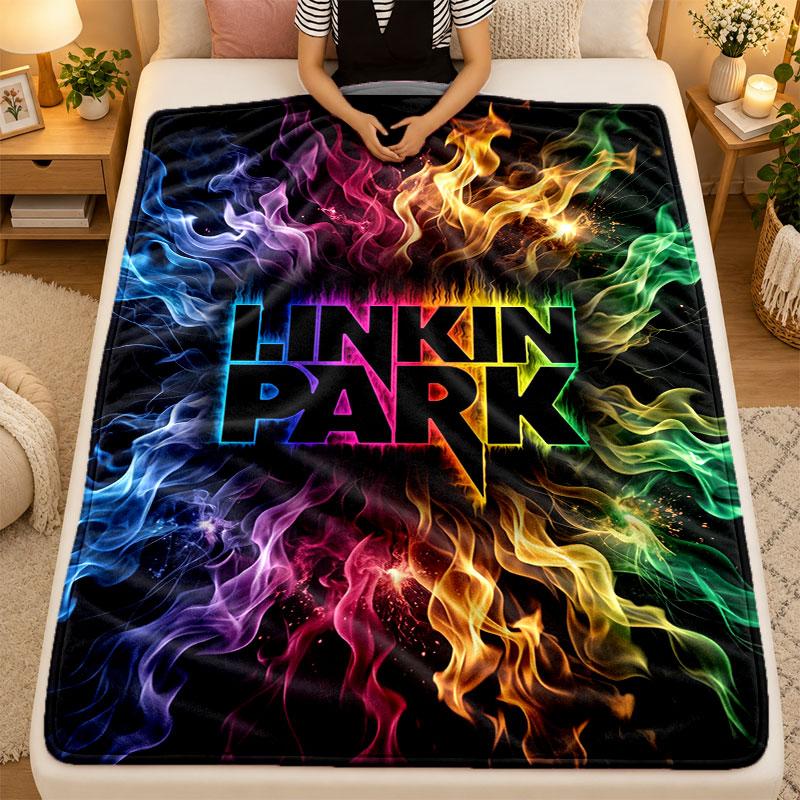 Flannel BlanketLinkin Park Warm Soft Throw Blanket for Indoor Sofa Bed Living Room Use