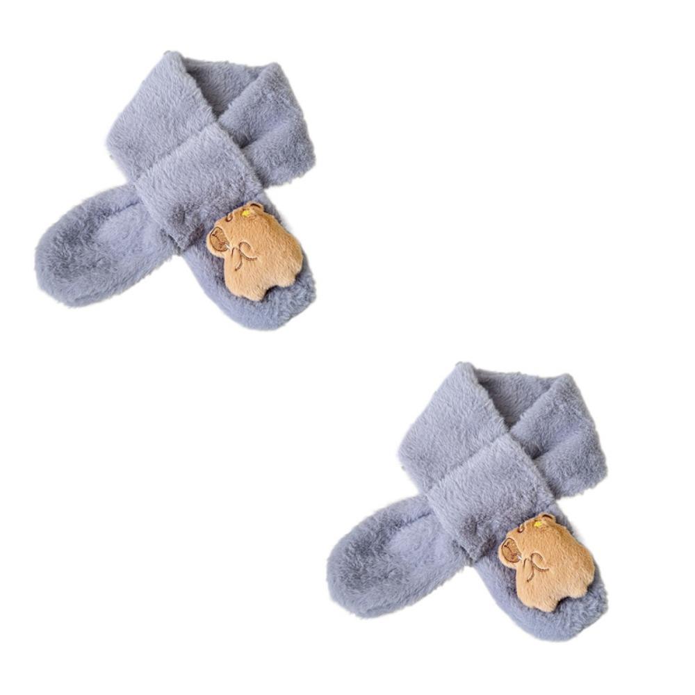 2 Stück Kawaii Capybara Plüschschal Capybara-förmiger Überkreuz-Halswärmer Kinder-Capybara-Schal Baby