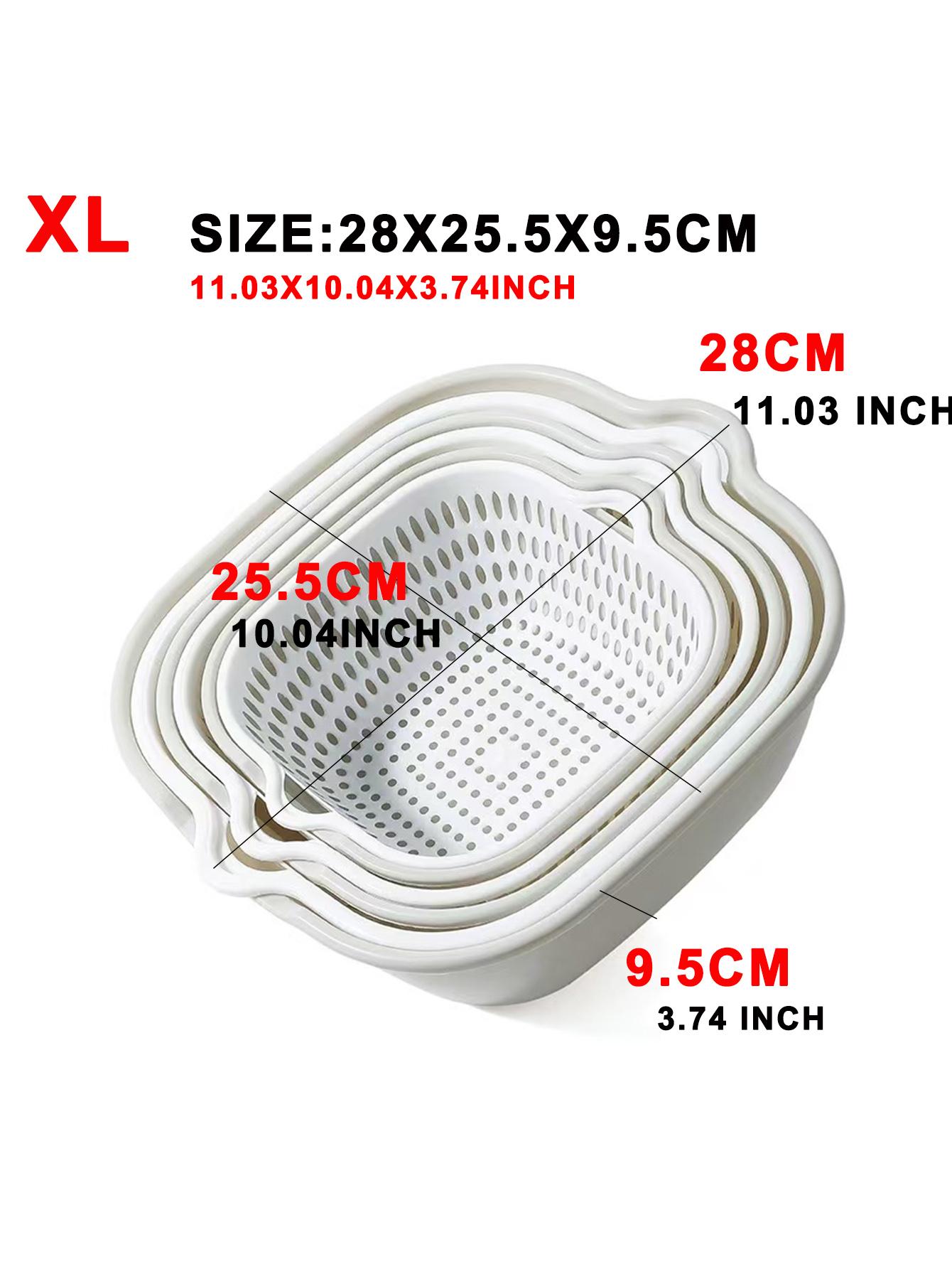 

6 шт./набор СЕРЫХ Двойных Дренажных Корзин для Хранения Сливная Корзина Чаша Дуршлаг Для Мытья Фруктов Овощей Корзины Держатель Кухонный Сито Инструмент серый