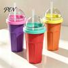 Soft Silicone Slushy Mug Homemade Slushie Cup, Freezer Squeeze Cup for Ice Drinks, Food Grade Cooling Drink Summer Smoothie Maker Juice Soda, Reusable