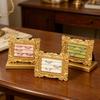 Tabletop Jewelry Display Holder with Ornate Frame, Four Ring Rows for Counter Merchandising, Vanity Storage, and Styling Use