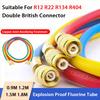 0.9M-1.8M A/C Charging Hose Tube Kit Hose Low Loss Fittings for R134A R12 R22 Refrigerant Air Conditioning Manifold Gauge 1/4" S