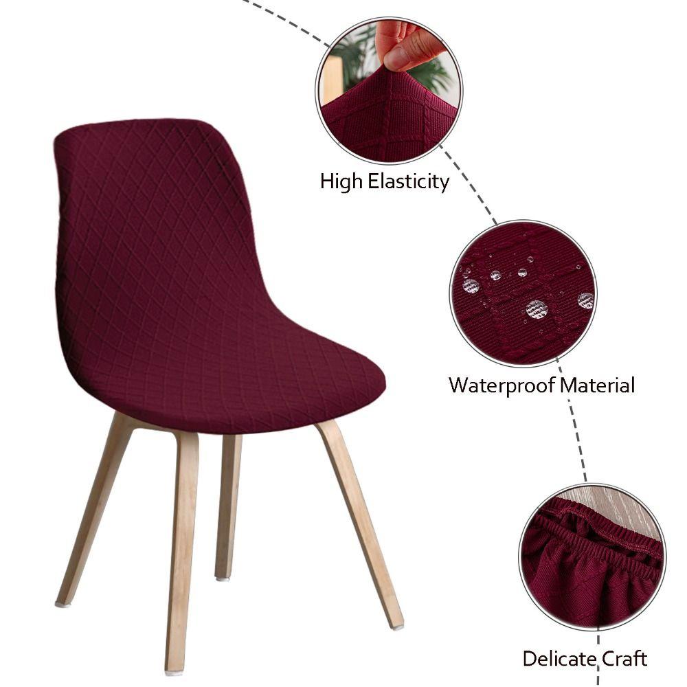 Stretchable Restaurant Stool Cover Soft Dust-proof Dining Chair Cover Washable Thickened Jacquard Stretch Chair Cover Kitchen