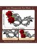 1pc Red Rose Black Lace Masquerade Mask Venetian Style For Halloween Valentine Party