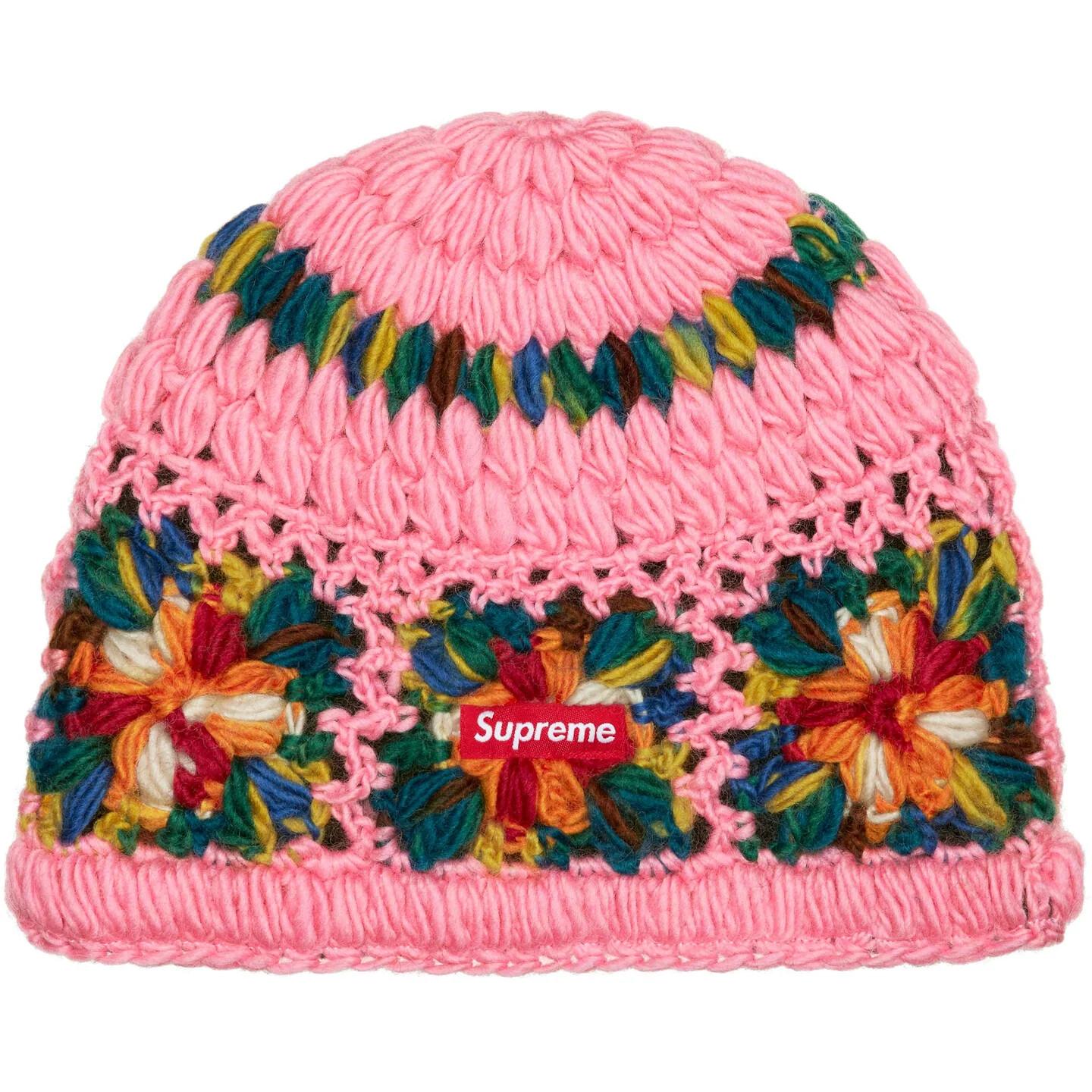Supreme Crochet Beanie Pink One-Size