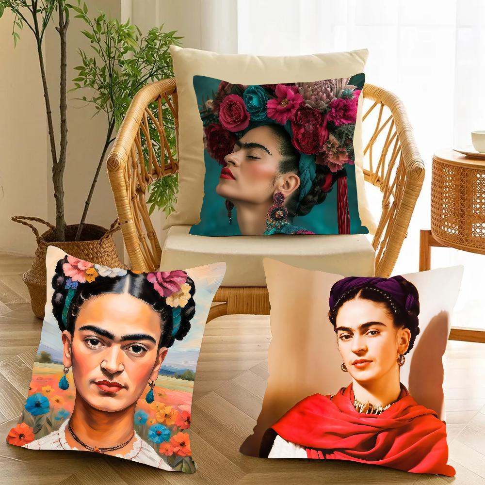 Tecknad F-Frida ART K-kahlo Kuddfodral Lämpligt för Sovrum Vardagsrum Bilar Heminredning