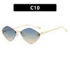 Frameless rhombus sunglasses letter F women's high-end elegant sunglasses European and American fashion sunglasses sun protection