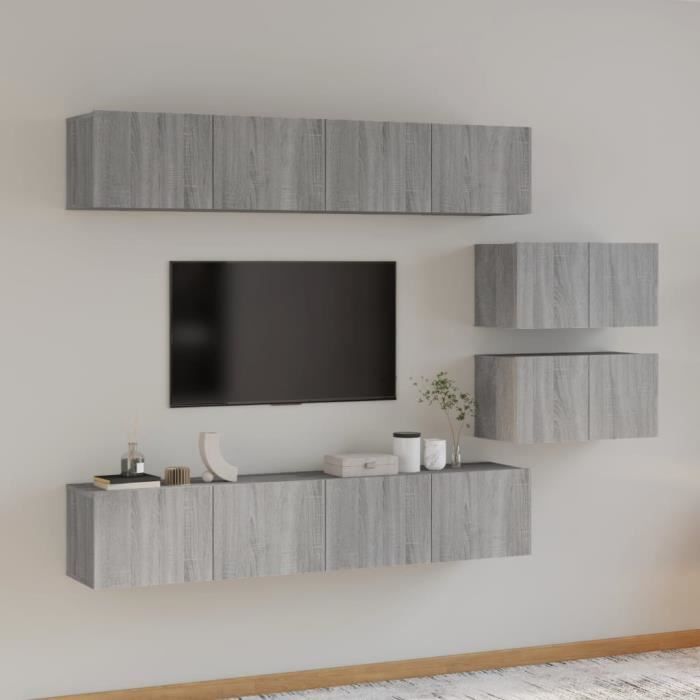 VidaXL Ensemble de meubles TV 6 pcs Sonoma gris Bois d'ingénierie 3114604