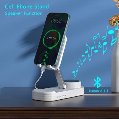 Handyständer mit kabellosem Bluetooth-Lautsprecher, faltbar, verstellbar, Handyhalter, rutschfestes Design, Telefonunterstützung