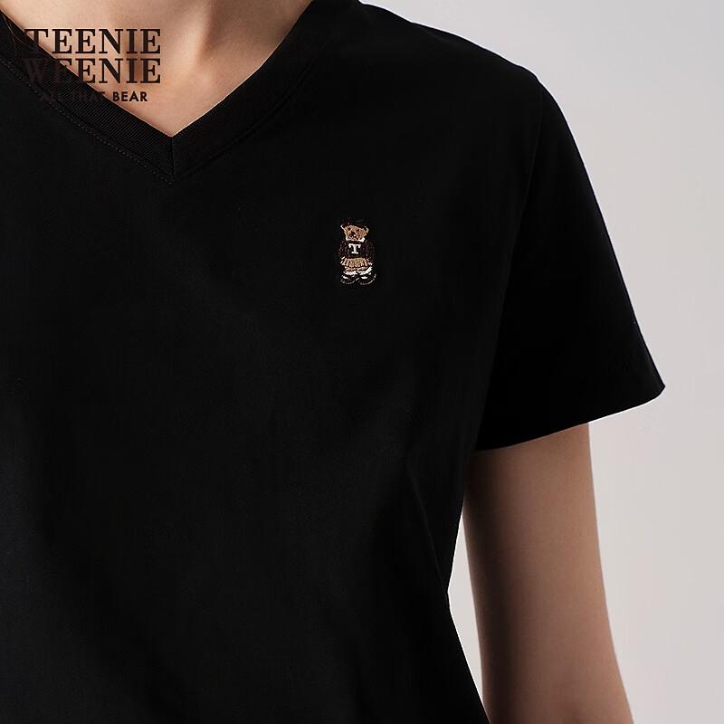 Teenie Weenie Cartoon Bear V-Neck Loose-Fit T-Shirt