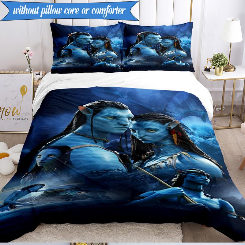 3-teiliges Ava-tar Abenteuer Bettwäsche-Set, Enthält 1 Stück Bettbezug und 2 Stück Kissenbezüge. Perfekt für Schlafzimmer, Wohnheim, Weihnachtsgeschenk für Fans