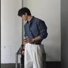 Korean Style Light Luxury Pleated Long-Sleeve Men's Shirt, Versatile Casual Trend for Spring and Autumn 2024