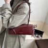 Korean Style Retro Pu Leather Shoulder Bags for Women Simple Bow Ladies Underarm Bag Versatile Solid Color Female Pillow Handbag