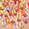 Acrylic Drip Oil Single Letter Flat Beads — Transparent DIY Bracelet Jewelry Accessories for Kids