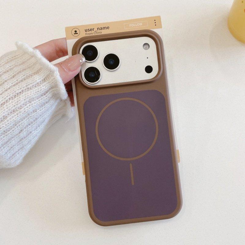 Applicable to iPhone17PROMAX two-color liquid silicone fine ring magnetic mobile phone case Apple 16 skin feeling large hole iPhone 17