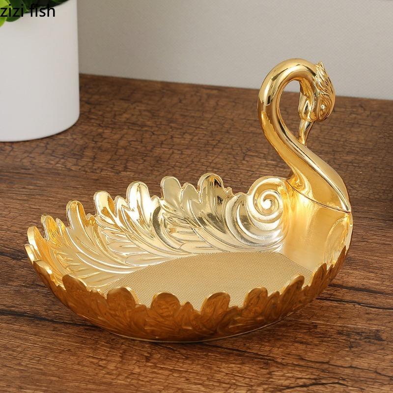 Metal Tray Peacock Fruit Plate Nut Box Dried Fruit Platter Candy Tray Snack Bowl Storage Trays Pastry Plate Dessert Plates Dish