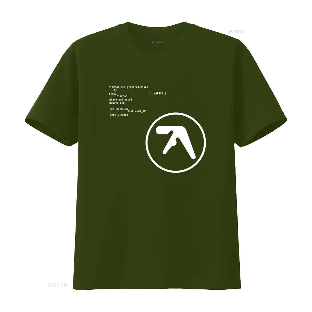 Aphex Twin T Shirt R2NY Design Black White Print Vintage Washed Top For Everyday Wear Stretched Comfortable Breathable