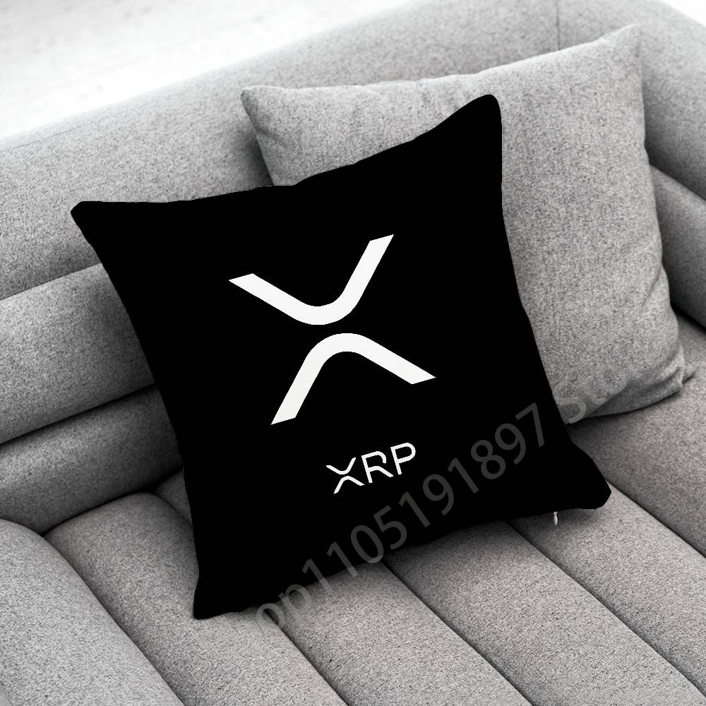 Xrp Ripple Crypto Digital Currency Throw Pillow Case For 50x50cm 30x30cm 55x55cm 45x45cm 40x40cm Square Bed Pillowcase Cover