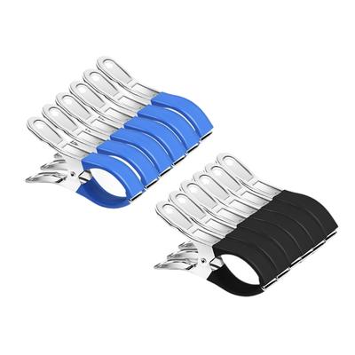 6/10/12Pcs Stainless Steel Hanger Spring Clamps Windproof Pool Cover Clips with Plastic Handles Quick Installation