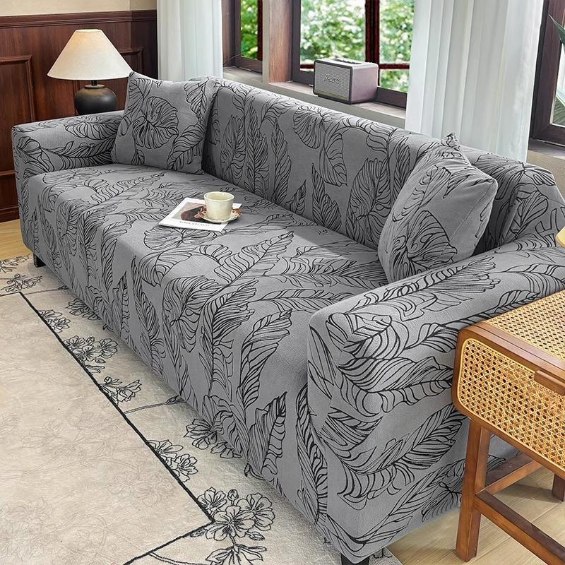 Mid Century Style New Four Season Universal Elastic Sofa Cover All Inclusive One Line Anti Cat Scratch Straight Sofa Upholstery