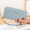 Korean Style Women's Long Zipper Wallet, Spliced Contrast Color with Tassel, Rivet Design, Large Screen Mobile Phone Holder.