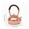 Hammered Copper Kettle Polished Teapot Compact with Wrapped Handle
