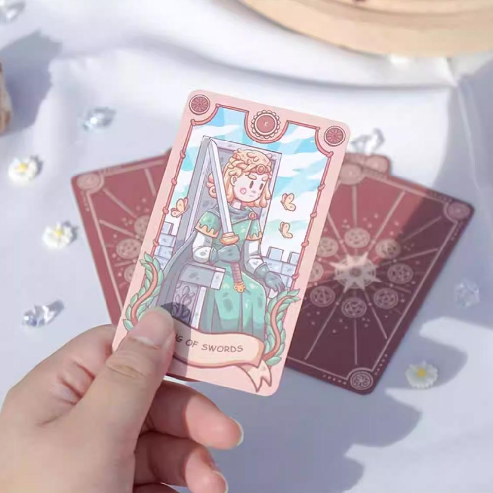 12*7cm Joyful Journey Tarot with Guidebook for Beginners Rider-waite System Cartoon Cute Tarot Deck 78 Pcs Cards