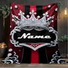 1PC Custom Name Royal Crown outdooor Flannel blankets Throw Blanket All-Season Throw Gift Bedspread for Couch, Bed, Camping Holiday Birthda