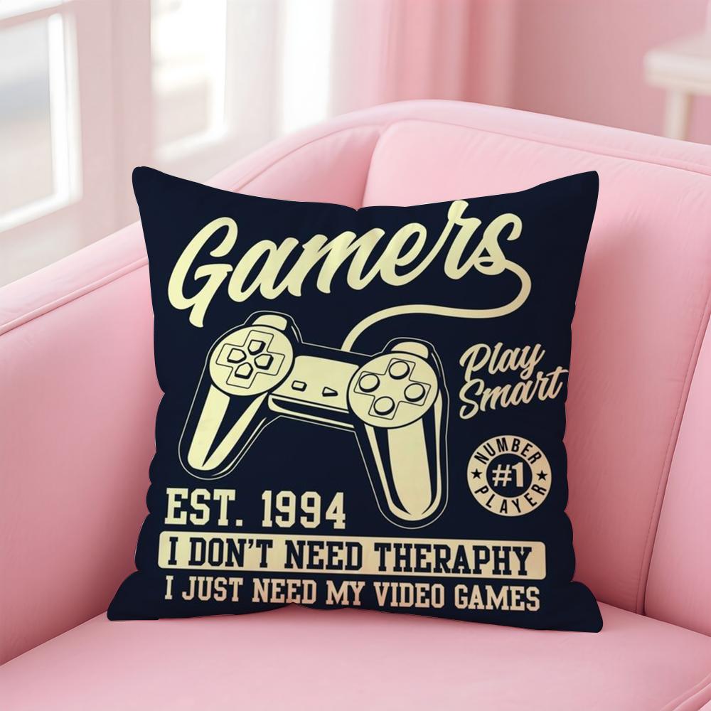 Colorful Graffiti Game Gamepad Cushion Cover Linen Pillowcase Cover Soft Decor for Sofa Home Room