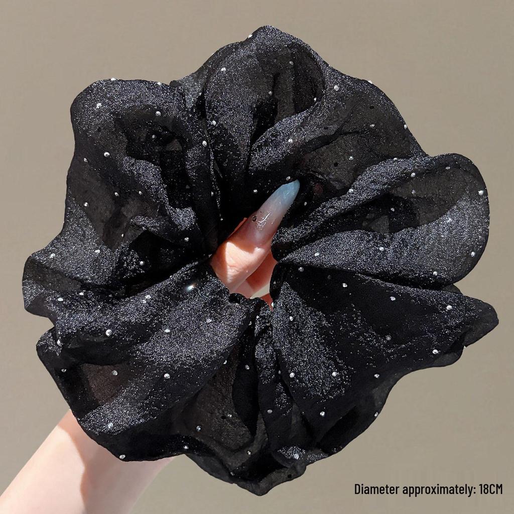 Premium Pink Mesh Scrunchies for Women - Stylish Hair Ties & Ponytail Accessories