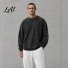 Vintage Washed Crewneck Tops Pullover Tops Relaxed Fit Distressed Raglan Sweatshirt Crew Soft Brushed Fabric Apparel Neck Long Sleeve Shirt