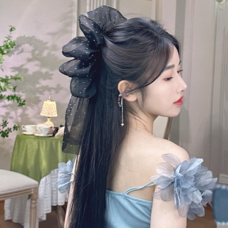 Vintage Mesh Bow Hair Claw 1Pcs Sparkle Rhinestone Design Clip for Women Elegant Birthday Parties