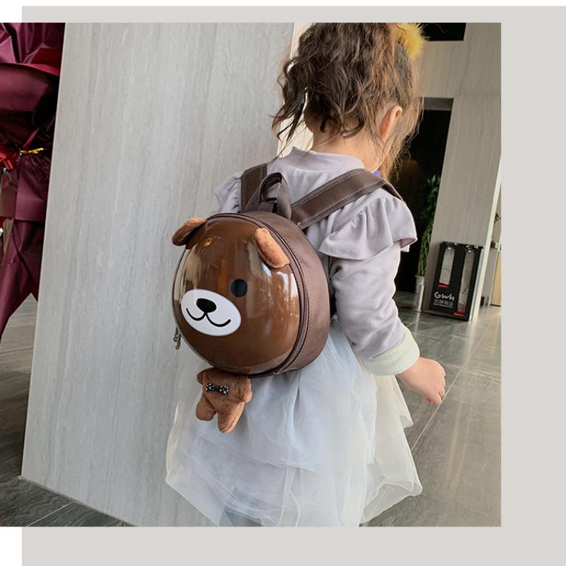 Cute Cartoon Pig Children's Backpack Stylish PVC Eggshell Kindergarten Schoolbags for Boys and Girls Preschool Student Book Bag