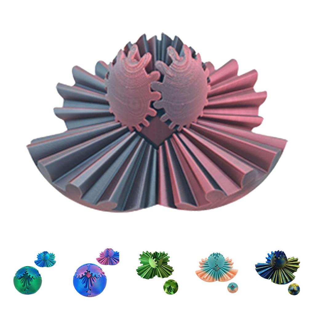 3D Printed Gear Ball Regulate Tension Portable Rotation Gear Sphere Desk Toy for Stress Anxiety Rela