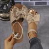Fashion Women Sandals 2025 New Summer Fashion Beach Casual Slippers Outdoor Bow Tie Flat Shoes Home Lightweight Sandals Slides Women