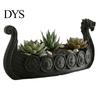 Modern Home Garden Decor Viking Longship Planter Pot, Dragon Boat Indoor Plant Holder for Cacti Creative Resin Air Plants, Rustic Nordic Ship