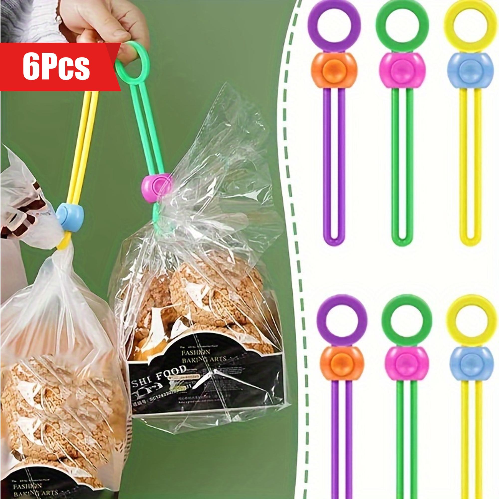 

6pcs Adjustable Silicone Food Bag Sealing Clips - Food Bags Chip Clips for Airtight Sealing, Reusable, Space-Saving Home