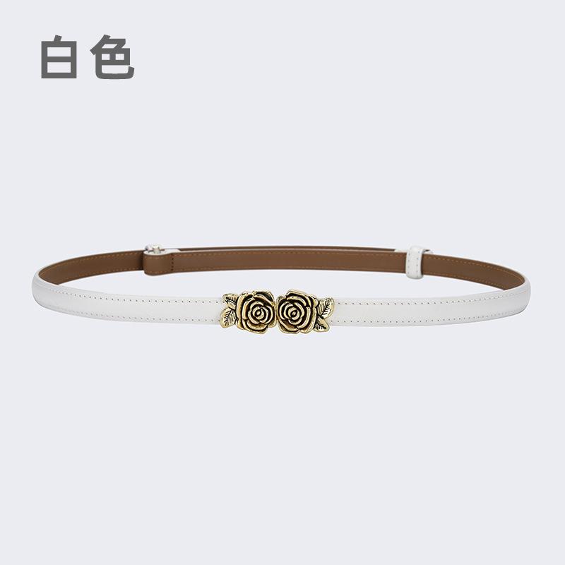

Кожаный камелия тонкий пояс украшение с юбкой талия без перфорации костюм маленький ремень Suitable Waist 65-80cm