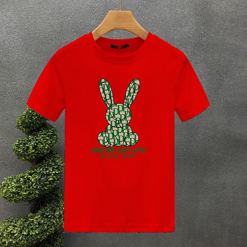New Luxury Brand Rabbit 100% Cotton High Quality Print Couple Tees Summer Harajuku For Men/Women Short Sleeve T-shirt Asian Size