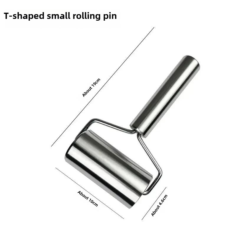 Single Handed Rolling Pin, Stainless Steel Labor-saving Dumpling Skin Rolling Pin, New Type of Dough Skin Handheld Rolling Pin